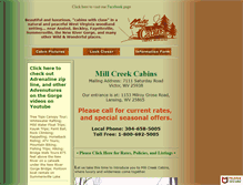 Tablet Screenshot of millcreekcabins.com
